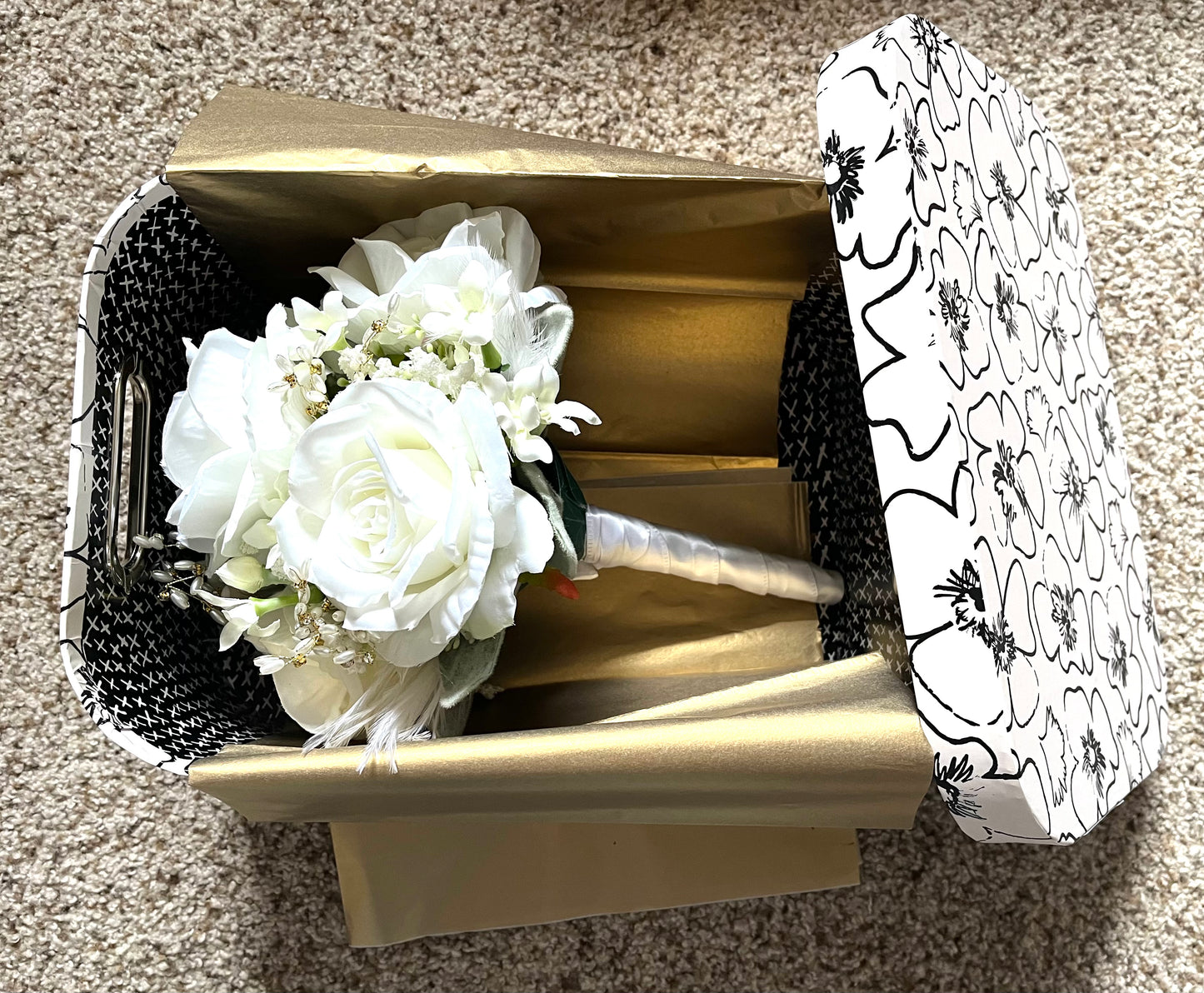 White Rose Clutch Bouquet