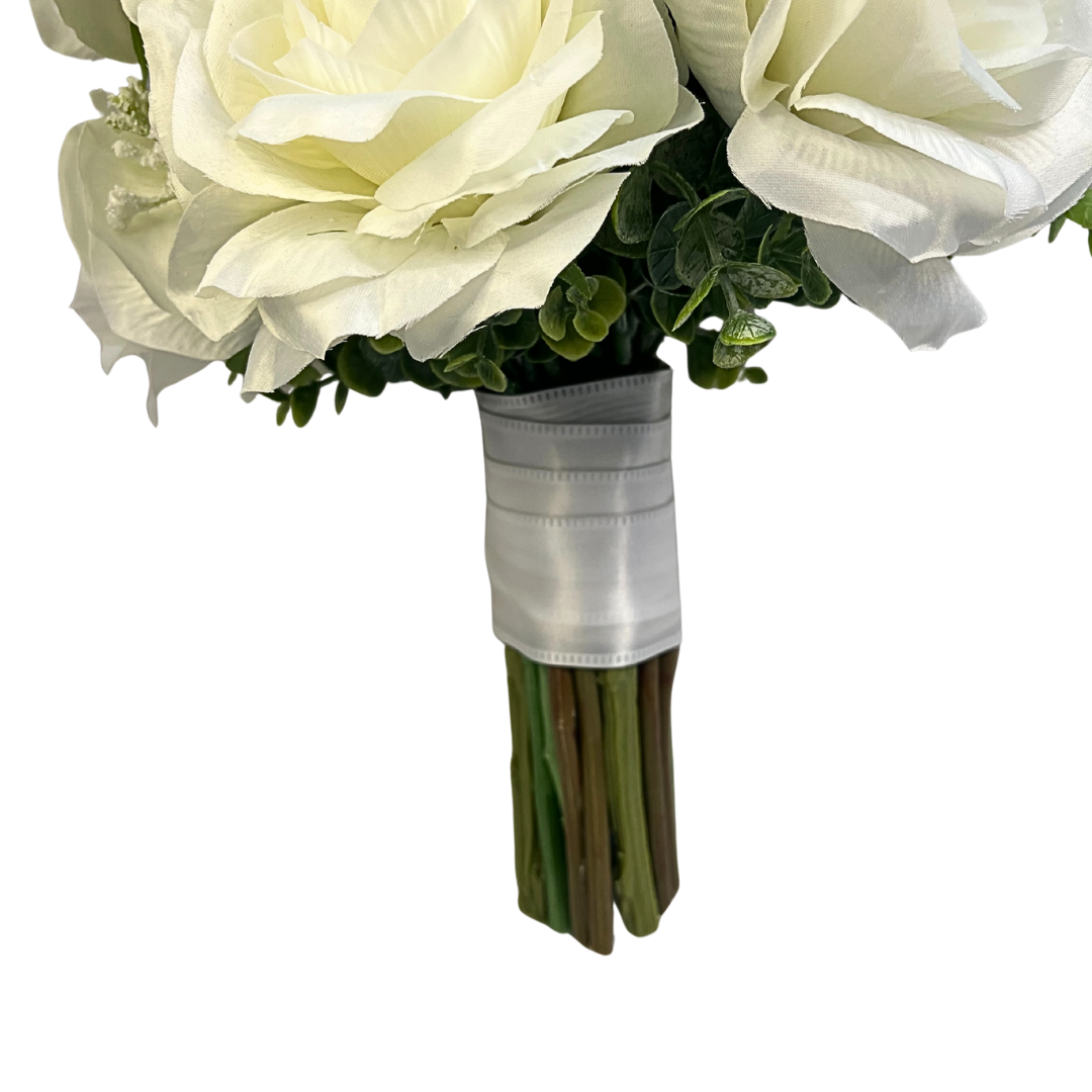 White Roses and Baby's Breath Bouquet