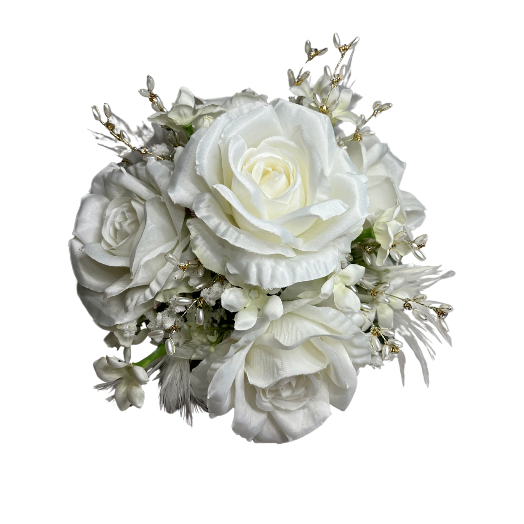 White Rose Clutch Bouquet