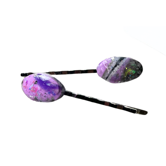 Glitter Stone Pebble Bobby Pins