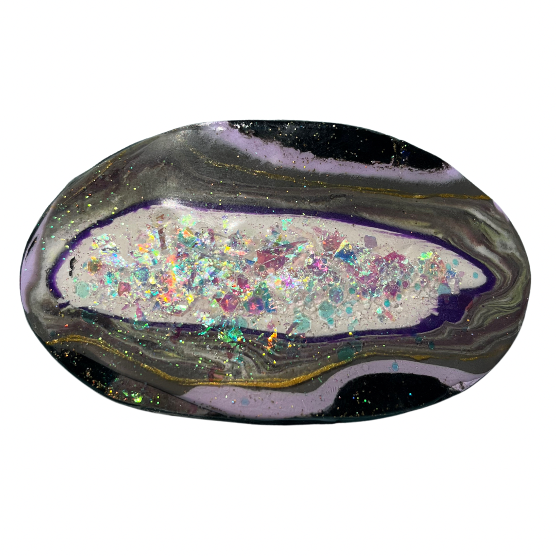 Purple Princess Glitter Stone Barrette