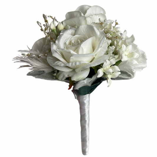 White Rose Clutch Bouquet